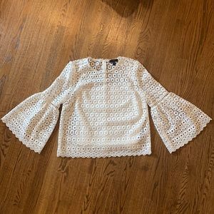 Jcrew Beautiful White Lace Top